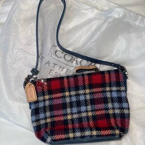 Coach Plaid Crossbody Bag - Red and Blue